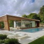 House Plans with Pools and Outdoor Kitchens for Rear Home Idea: Amazing Modern Style Wooden Accent House Plans With Pools Made From Concrete Material Withlarge Swimming Pool And Loungers