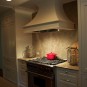 Wonderful White Mountain House Designed in Modern Building Style : Wonderful Kitchen Design Of Mountain Brook Road Home With Concrete Backsplash Design In Cream Color Decor For Inspiration