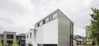 Modern Japanese Architecture Home Gives Inspiring Design Idea: Amazing Design Kawate Residence Home Design Exterior Used Small Home Shaped With Contemporary Style And Green Landscaping Decor