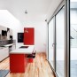 Wonderful Contemporary Home Idea with Amazing Color Choice : Powerful Kitchen White And Red Design Interior Used Minimalist Modern Kitchen Island With Seating Design Ideas For Home Inspiration